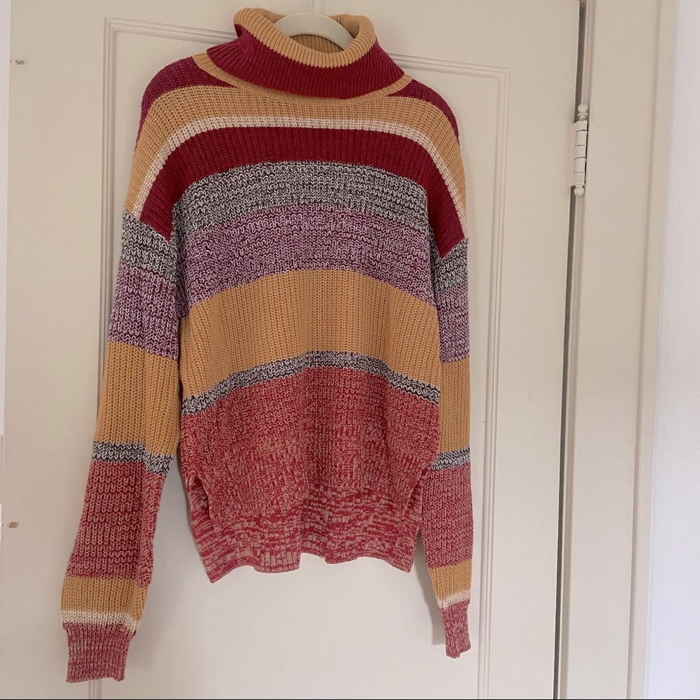 Striped Turtleneck Sweater